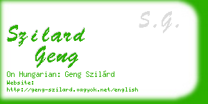 szilard geng business card